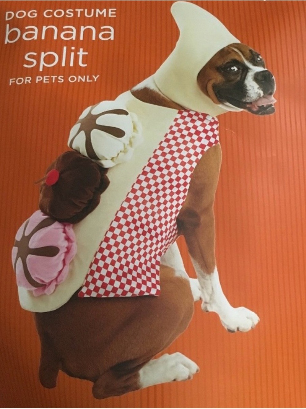 Banana Split Dog Costume - Cream/Brown/Pink - Brand: